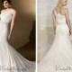 Elegant Asymmetrical One-shoulder Trumpet Lace Wedding Dresses