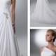 Chiffon One-Shoulder Applique Beading Chapel Train A-Line Wedding Dress