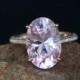 Custom Celebrity Light Pink Sapphire Engagement Ring Oval 4ct 10x8mm Diamond 14k 18k White Yellow Rose Gold-Platinum-Wedding-Anniversary-10k