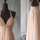 2015 Blush Chiffon Bridesmaid dress, Sweetheart Peach Wedding dress, Backless Party dress, Long Formal dress, Maxi dress floor length (F102)