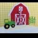 Farm Birthday Cake Topper - Red Barn Bash Theme - Any Age Cake topper - 1st birthday Party - Green and Yellow Tractor Cake Decorations