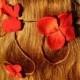 BRENDA LEE Red hydrangea head wreath/twig bridal garland/whimsical/bride/bridesmaid/girl/floral/crown/circlet/halo/crown/fall back/cascade