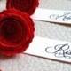 Rose Wedding name table tags, Wedding Table Decor, Paper rose table escort card, Elegant place name tag, Rose Wedding Favor, Red Rose Card