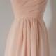 2015 Sweetheart Light Peach Chiffon Short Bridesmaid Dress