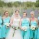 Aqua Blue Convertible Wrap Twist Knee Length Dress...37 Colors... Bridesmaid Dress, Beach Wedding, Rustic Wedding