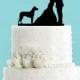 Couple Kissing with Great Dane Standing Wedding Cake Topper