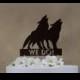 Personalized Wedding Cake Topper & Keepsake -Perfect for the Woodland Themed Wedding, Pair of Wolves with Phrase We Do or Names