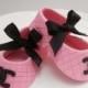 pink/black ribbon Fondant shoes cake toppers