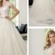 Short Sleeves Illusion Boat Neckline A-line Lace Appliques Wedding Dresses