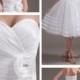 Beautiful Taffeta & Organza & Tulle & Mercerized Belt A-line Sweetheart Tea Length Wedding Dress