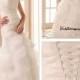 Alluring Satin&Organza Satin A-line Strapless Neckline Dropped Waistline Wedding Dress