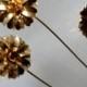 Gold Plated Posy on a Wire ( 3 pc)
