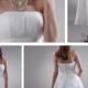 Beautiful Organza & Lace A-line Strapless Empire Waist Tea Length Wedding Dress