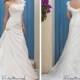 Beautiful Oranza A-line One Shoulder Asymmetrical Waist Ruched Beaded Destionation Wedding Dress Gown With Handmade Flowers