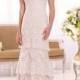 Essense of Australia Corded Lace Sheath Wedding Gown Style D2068