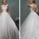 Sheer Neckline Lace Appliques A-line Wedding Dress