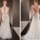 Beaded Helter V-neck Sheath Wedding Dresses with Low Open Back