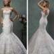 Scallop Sweetheart Neckline Lace Embroidery Stunning Trumpet Mermaid Wedding Dress