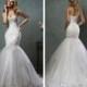 Strapless Sweetheart Embroidered Bodice Mermaid Wedding Dress