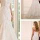 Strapless Sweetheart Fit and Flare Crystals Beading Lace Wedding Dresses