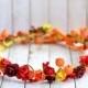 Autumn Flower crown, Hair wreath Halo, Floral headpiece, Orange and red halo photo prop, Floral Crown, Fall wedding accessory, Fall crown