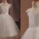 White/ivory flower girl dress,cap sleeve girls clothing,party dress,handmade tulle bridesmaid dress/wedding party dress