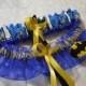 NEW Handmade wedding garters keepsake and toss BATMAN wedding garter set on Royal Blue BIGGER logo