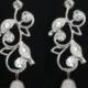 Bridal Earrings Swarovski pearls Rhinestone Wedding  - Karen - ready to ship
