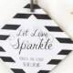 24 Square Striped Wedding Sparkler Tags, Wedding Stationery Decor