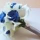 Bridesmaid Bouquets, White Calla Lily and Royal Blue Roses bridesmaid bouquet, Bridal Bouquet, wedding bouquet