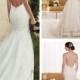 Beading Straps Sweetheart Fit and Flare Lace Wedding Dresses with Low Back