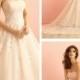 Strapless Ruched Bodice Lace Appliques Princess Ball Gown Wedding Dress