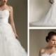 Floral Strapless Wedding Dress Sweetheart Accented with Organza Roses