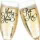Maid Of Honor & Best Man- Flirty Script Vinyl Wedding Party Champagne Glass Decals