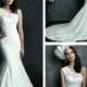 Cap Sleeve One-shoulder Lace Appliques Mermaid Wedding Dresses