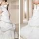 Beaded Taffeta Mermaid Bridal Gown with Loosely Pleated Bodice