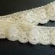 Wedding Vintage Ivory Color Lace Garter Set (1 Pair) Sateen stretch lace  for holding up thigh high socks - Neo Classical Sock Accessories