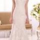 Essense of Australia Cap-Sleeve Fit-And-Flare Wedding Gown Style D1994