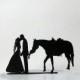 Wedding Cake Topper - Horse eating my bouquet!