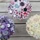 Custom Color Bridal Felt Button Bouquet
