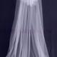 Wedding 2 TIER CHAPEL Floor length  Veil with blusher veil. White, ivory, Diamond white. Ready to wear on silver comb
