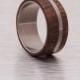 Mens Wood Ring WIth Titanium Ring Mens Wedding Band Silver Ring
