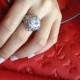 9 Carat Round Cut Scroll Filigree Engagement Ring, Man Made Diamond Simulant, Wedding Ring, Promise, Bridal, Birthstone, Sterling Silver,