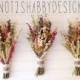 Dried flower bridesmaid bouquets - wheat bouquet - lace - burlap