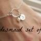 Bridesmaid bracelet, bridesmaid jewelry gift set of Four (4), personalized bracelet, custom initial, freshwater pearl bracelet, bridal party