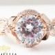 Forever Brilliant Round Moissanite Engagement Ring in 14k Rose Gold set with 8mm Moissanite Round Cut Diamond Halo Ring