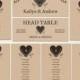 Printable Wedding Seating Chart, INSTANT DOWNLOAD - Editable Text - Rustic heart, 5 x 7, 3.75 x 9 and 3.5 x 5, PDF