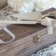 Rustic Wedding Cake Knife and Server with Wooden Keepsake Box by Burlap and Linen Co