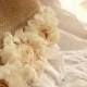 Custom Eyelet lace Ruffles! --Vintage Hand crochet SHABBY Rustic Chic Burlap SHOWER Curtain ROSETTE  white tie