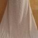 Vintage Hollywood Glam Ivory & Silver Illusion Jewel Rhinestone Look Mesh Ruffled Lace Sheath Fit Flair A-Line Bridal Wedding Pary Costume